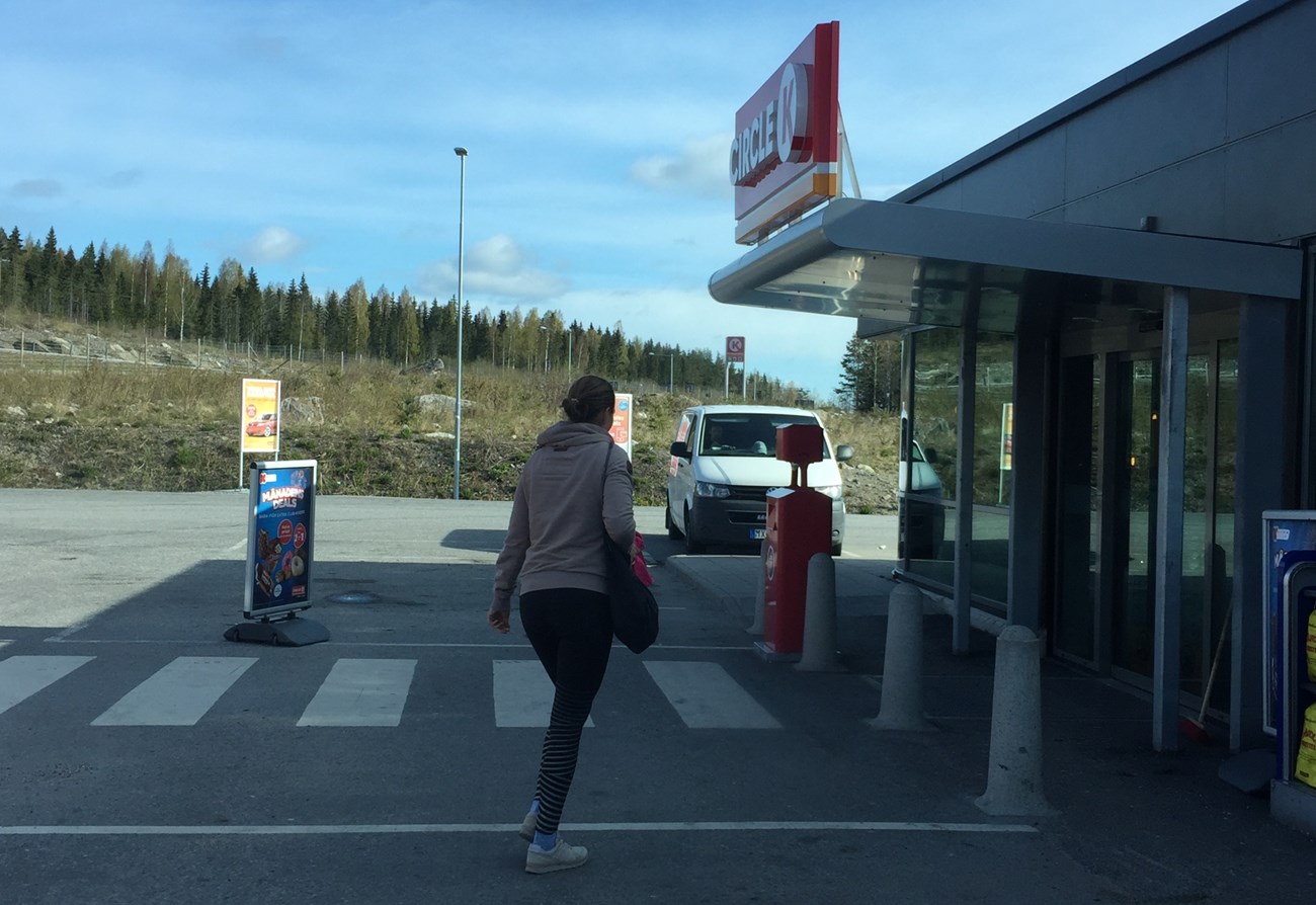 Diese Tankstelle der Kette "Circle K" bietet uns eine willkommene Duschgelegenheit 