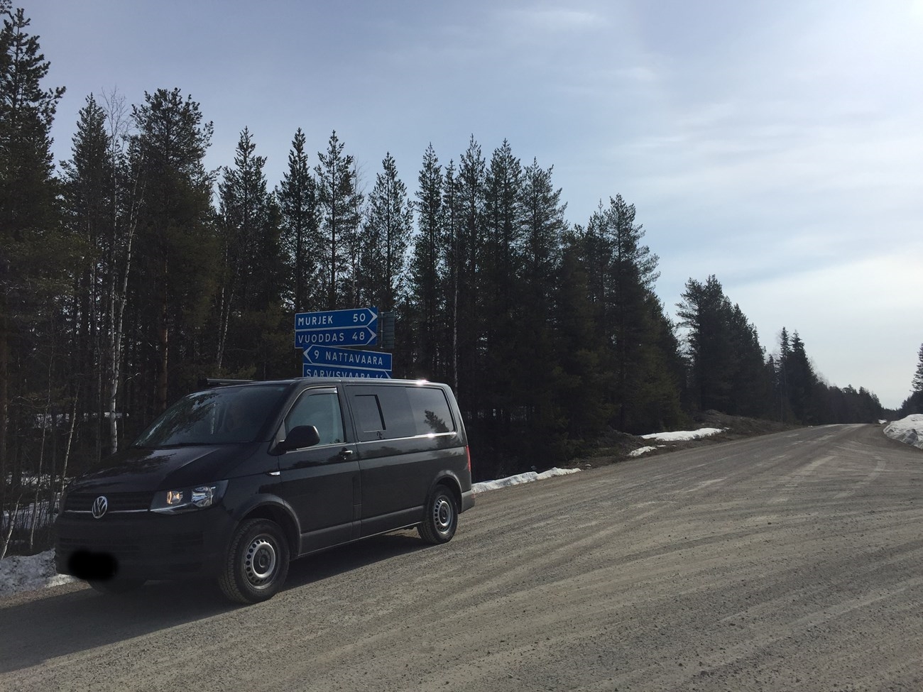 Mitten im nordschwedischen Nirgendwo, auf dem Weg nach Nattavaara (9 Km)