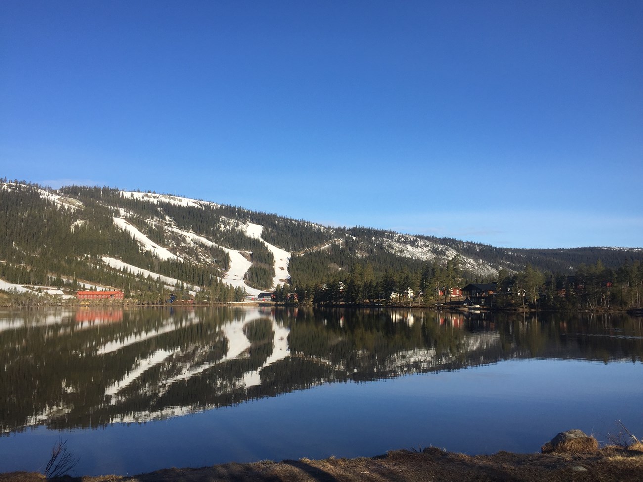 Morgendliche Idylle bei Kaiserwetter am Svartåstjärnen 