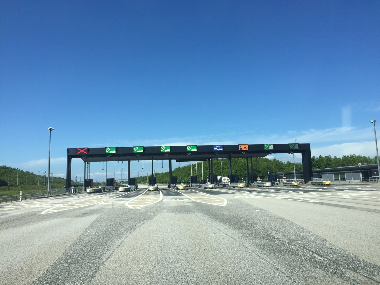 Mautstation vor der Öresundbrücke, schwedische Seite